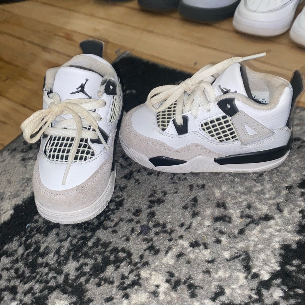 Jordan Kids White and Black Sneakers